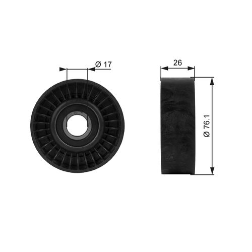 Image du produit pour Poulie renvoi/transmission, courroie trapézoïdale à nervures DriveAlign®