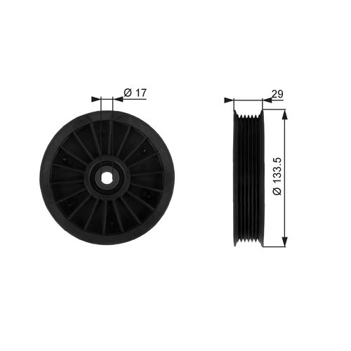 Image du produit pour Poulie renvoi/transmission, courroie trapézoïdale à nervures DriveAlign®