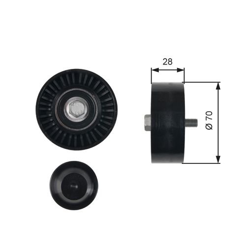 Image du produit pour Poulie renvoi/transmission, courroie trapézoïdale à nervures DriveAlign®