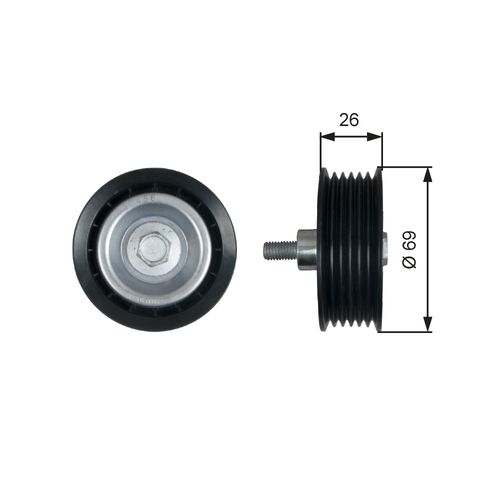 Image du produit pour Poulie renvoi/transmission, courroie trapézoïdale à nervures DriveAlign®