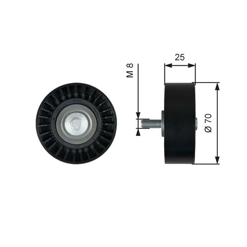 Image du produit pour Poulie renvoi/transmission, courroie trapézoïdale à nervures DriveAlign®
