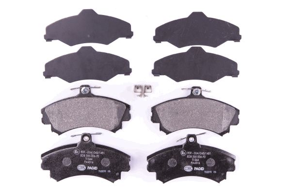 Jeu de 4 plaquettes de frein | HELLA PAGID