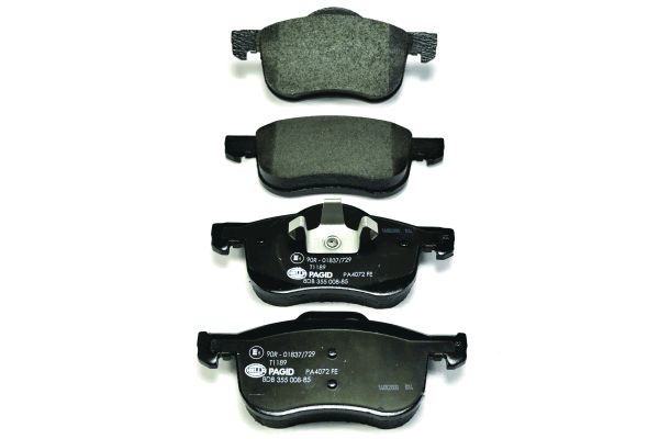 Jeu de 4 plaquettes de frein | HELLA PAGID