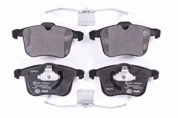 Jeu de 4 plaquettes de frein | HELLA PAGID
