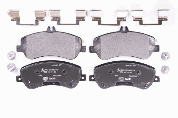Jeu de 4 plaquettes de frein | HELLA PAGID