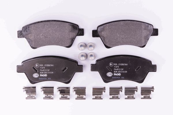 Jeu de 4 plaquettes de frein | HELLA PAGID