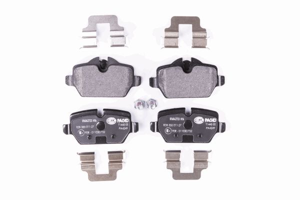 Jeu de 4 plaquettes de frein | HELLA PAGID