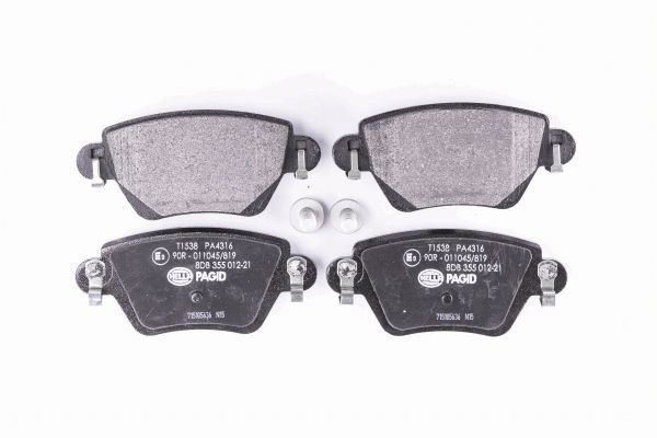 Jeu de 4 plaquettes de frein | HELLA PAGID