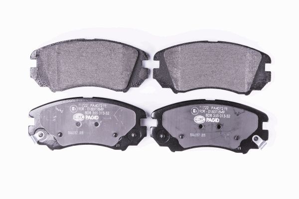 Jeu de 4 plaquettes de frein | HELLA PAGID