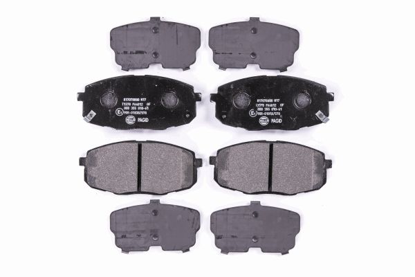 Jeu de 4 plaquettes de frein | HELLA PAGID