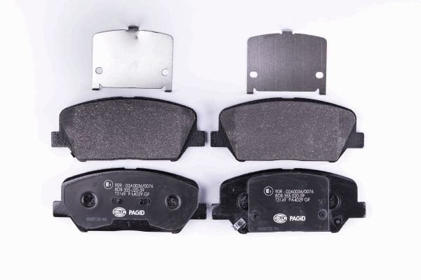 Jeu de 4 plaquettes de frein | HELLA PAGID