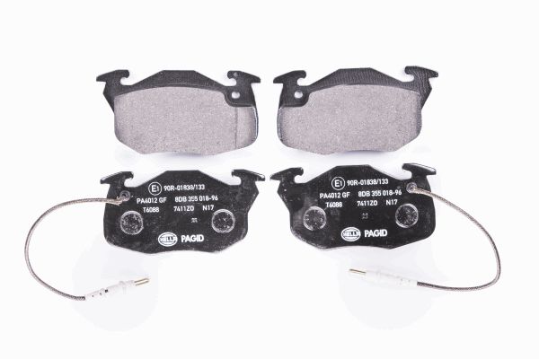 Jeu de 4 plaquettes de frein | HELLA PAGID