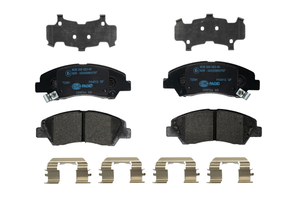 Jeu de 4 plaquettes de frein | HELLA PAGID