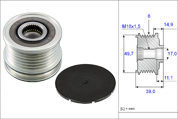Poulie roue libre, alternateur | INA