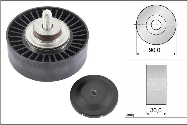 Poulie renvoi/transmission, courroie trapézoïdale à nervures | INA