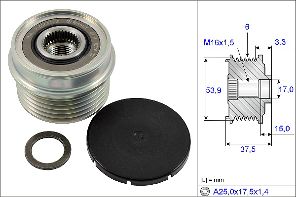 Poulie roue libre, alternateur | INA