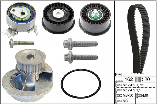 Pompe à eau + kit de courroie de distribution | INA
