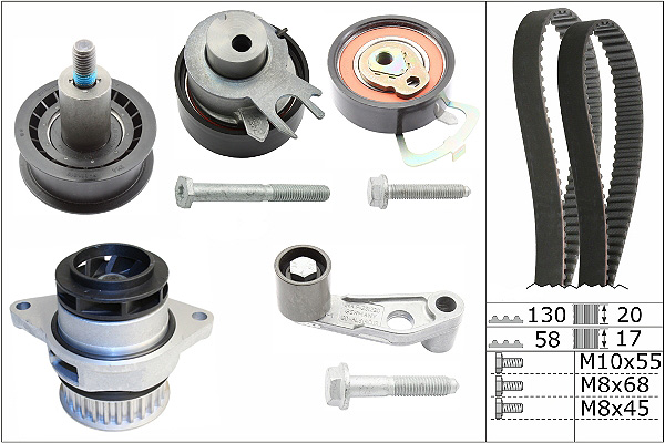 Pompe à eau + kit de courroie de distribution | INA