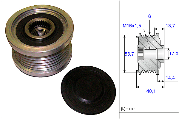 Poulie roue libre, alternateur | INA