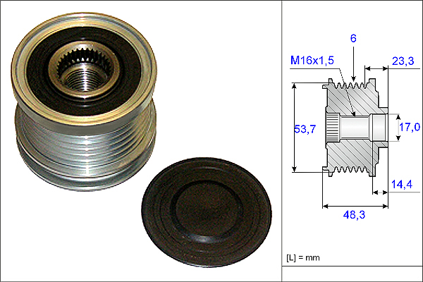 Poulie roue libre, alternateur | INA