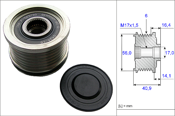 Poulie roue libre, alternateur | INA