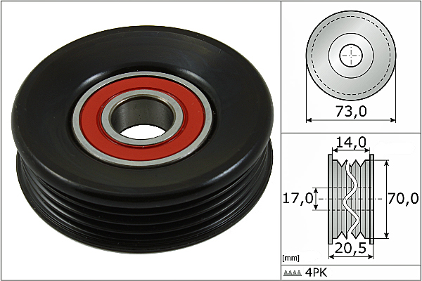 Poulie-tendeur, courroie trapézoïdale à nervures | INA