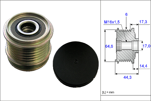 Poulie roue libre, alternateur | INA