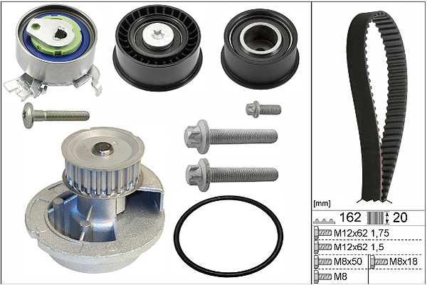 Pompe à eau + kit de courroie de distribution | INA