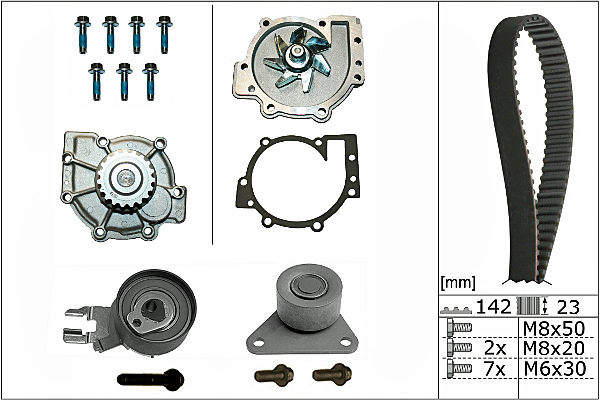 Pompe à eau + kit de courroie de distribution | INA