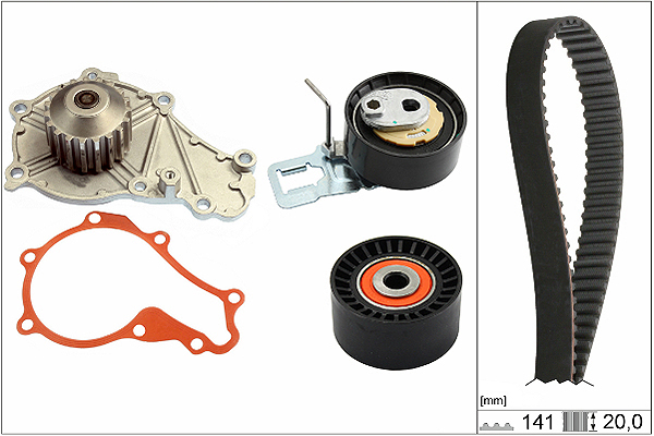 Pompe à eau + kit de courroie de distribution | INA