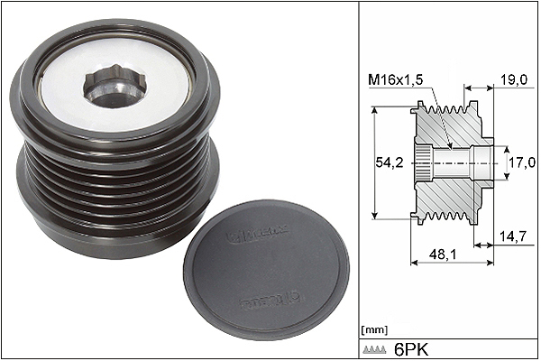 Poulie roue libre, alternateur | INA