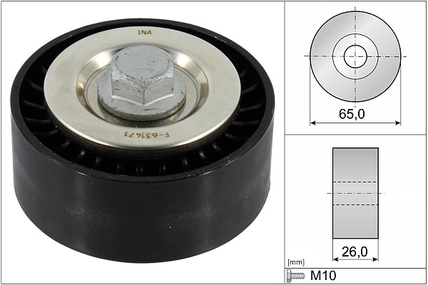 Poulie renvoi/transmission, courroie trapézoïdale à nervures | INA