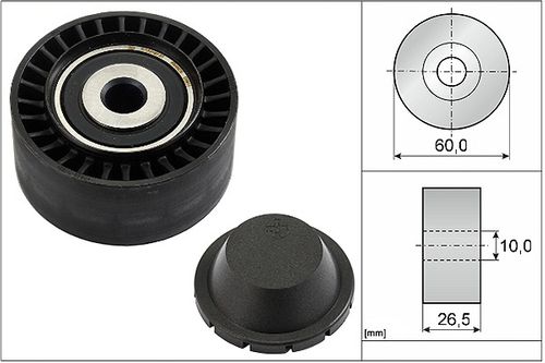 Image du produit pour Poulie renvoi/transmission, courroie trapézoïdale à nervures