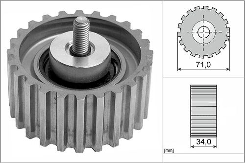 Image du produit pour Poulie renvoi/transmission, courroie de distribution