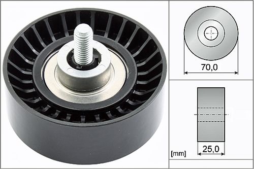 Image du produit pour Poulie renvoi/transmission, courroie trapézoïdale à nervures