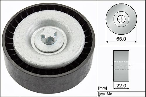 Image du produit pour Poulie renvoi/transmission, courroie trapézoïdale à nervures