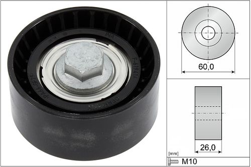 Image du produit pour Poulie renvoi/transmission, courroie trapézoïdale à nervures
