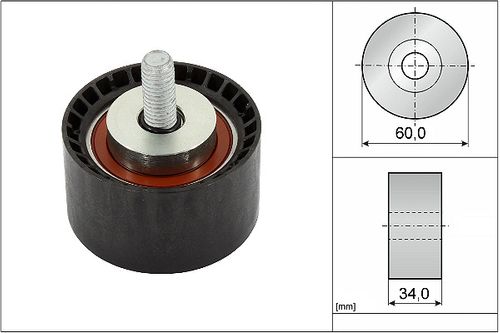 Image du produit pour Poulie renvoi/transmission, courroie de distribution