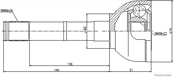 Jeu de joints, arbre de transmission | HERTH+BUSS JAKOPARTS