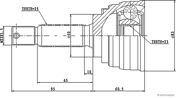 Jeu de joints, arbre de transmission | HERTH+BUSS JAKOPARTS