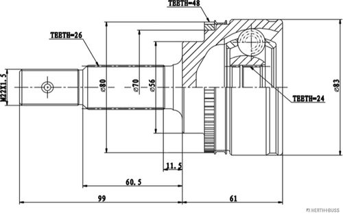 Image du produit pour Jeu de joints, arbre de transmission