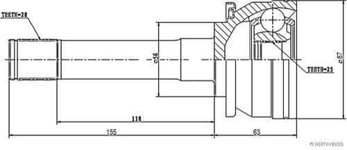 Image du produit pour Jeu de joints, arbre de transmission