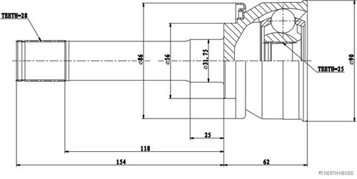 Image du produit pour Jeu de joints, arbre de transmission