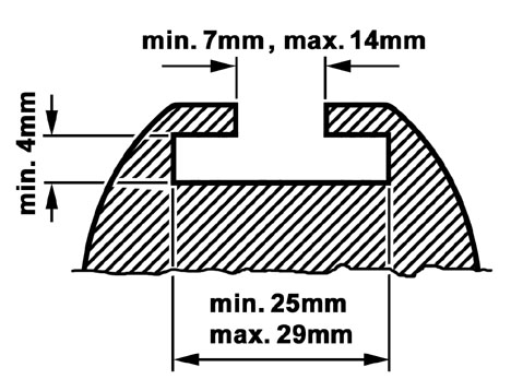 Galerie de toit Sliding-Adapter 20 mm (M8) | KAMEI