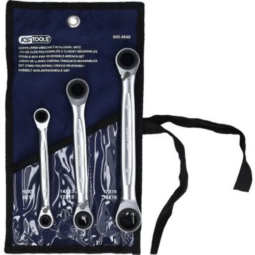 Image du produit pour Kit de clés polygonales doubles à cliquets