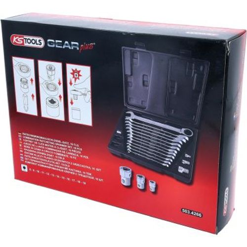 Image du produit pour Kit de clés à fourche et polygonale à cliquet