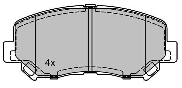 Jeu de 4 plaquettes de frein | METZGER