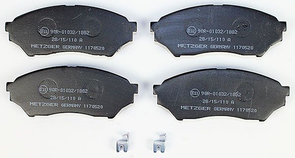 Jeu de 4 plaquettes de frein | METZGER