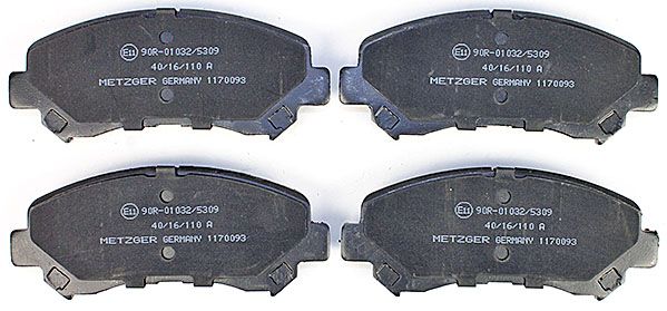 Jeu de 4 plaquettes de frein | METZGER