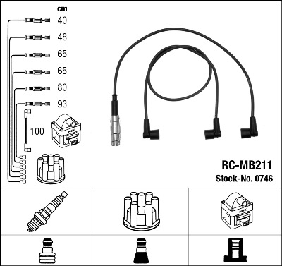Kit de câbles d'allumage NGK, par ex. pour Mercedes-Benz